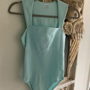 OQQ Light Blue Bodysuit Size L